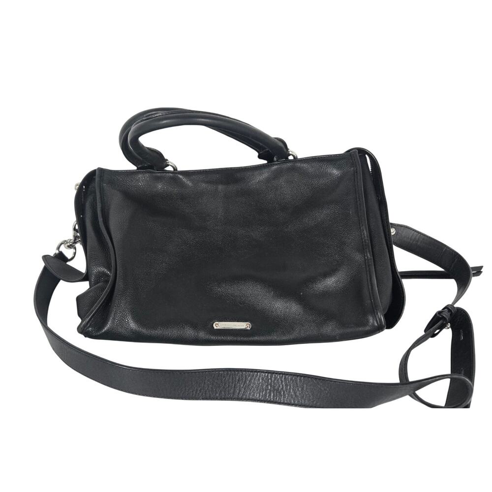 Rebecca Minkoff Bedford Zip Leather Satchel Bag Double Top Handles Crossbody - Picture 2 of 7